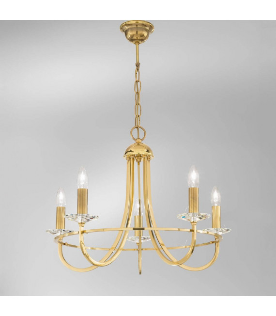 Lampadario classico IMPERIAL ottone inglese 5 lampadine