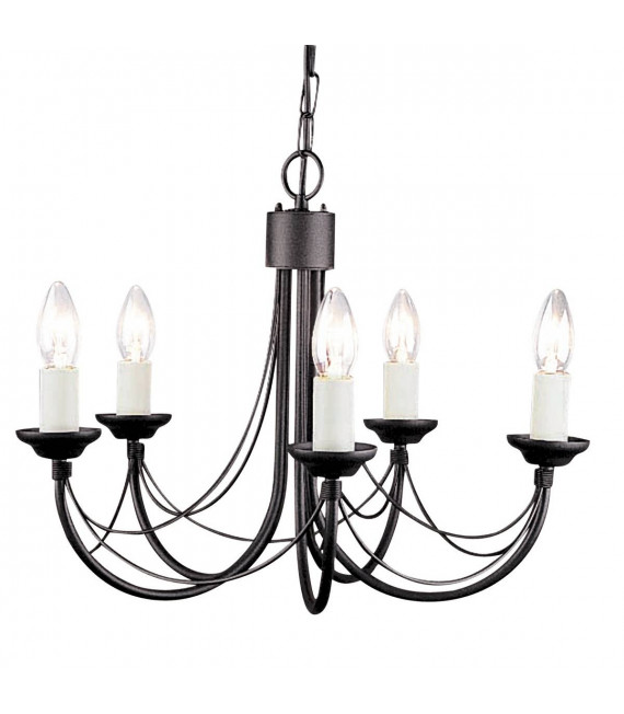 Lampada a sospensione Carisbrooke, nera, 3 lampadine