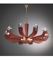 Chandelier design RIVIERA Mahagoni 10 ampoules