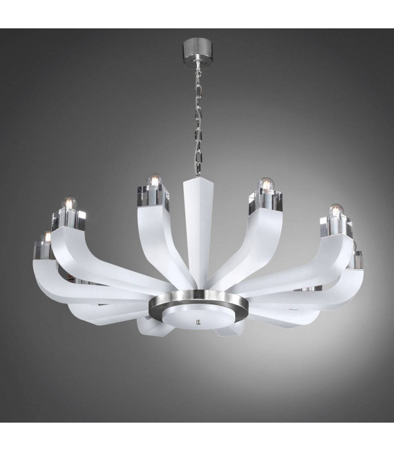 Chandelier design RIVIERA blanc 10 ampoules