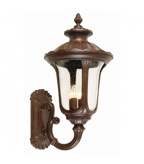 Lampada da parete Baltimora, bronzo e vetro ambra, grande