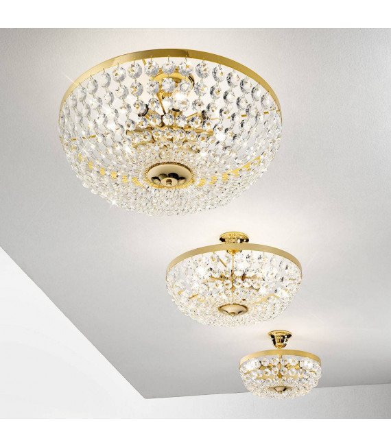 Plafoniera classica VALERIE 24 carati oro 8 lampadine