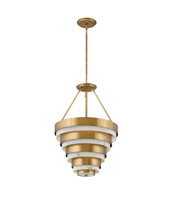 Hinkley Pendant Faux Alabaster, Heritage Brass Steel