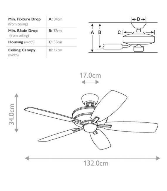 Monarch Fan Steel Antik brüniertes Zinn