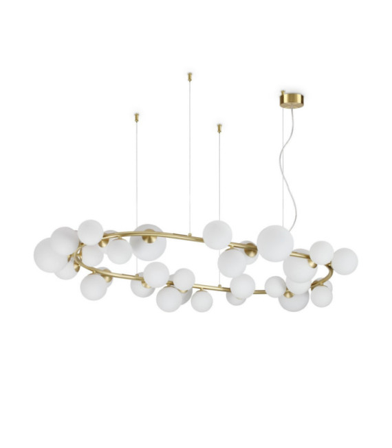 PERLAGE Pendant Lamp Glass, Metal Brass