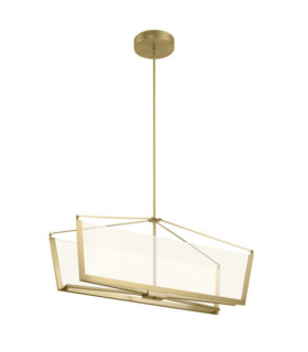 Suspension Kichler Aluminium,fer,guide de lumière transparent acrylique L'or champenois