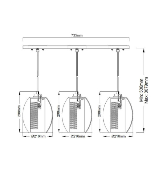 Asher-Anhänger aus Stahl, Glas, antikes Zinn