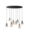 Suspension Divine Acier doux,verre Noir