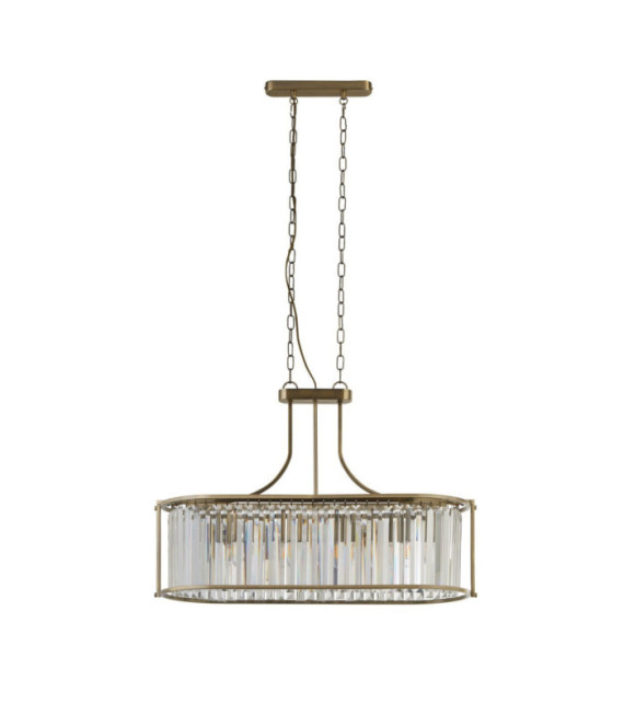Victoria pendant light Mild steel, glass Antique Brass