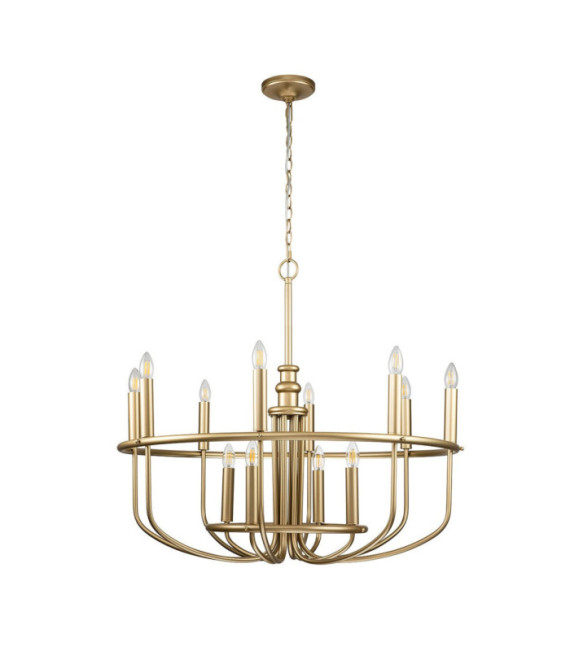 Lampada a sospensione Capitol Acciaio Ottone naturale verniciato