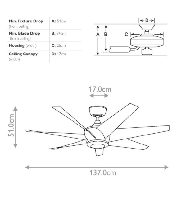 Ventilador Lehr ABS plata envejecida satinada