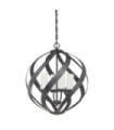 Quoizel pendant light Opal engraved glass, Old Black steel