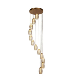 Lampada a sospensione Cyclone Acciaio dolce, vetro, acrilico Bronzo