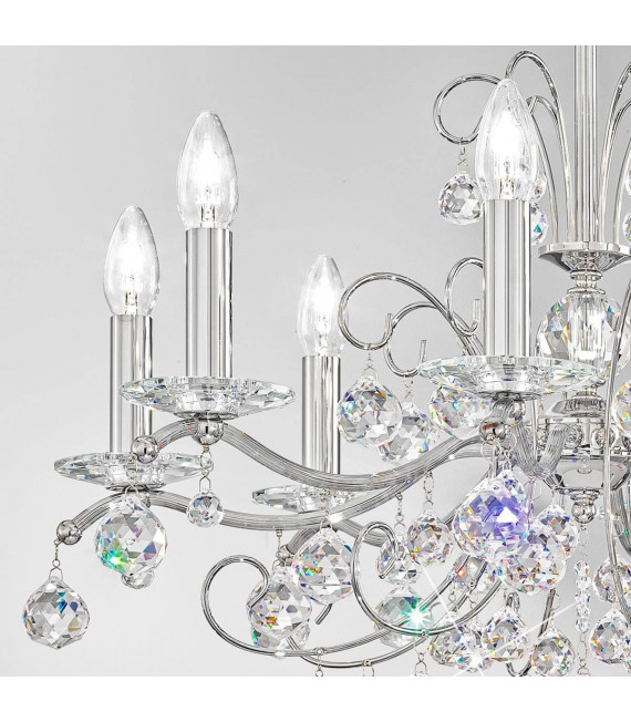 Candeliere classico CARMEN 2 cromo 8 lampadine