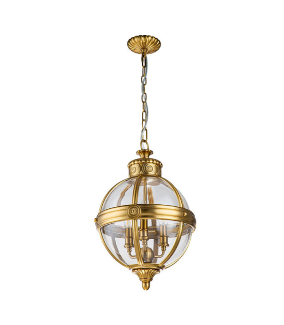 Feiss pendant light Transparent glass, steel Burnished brass