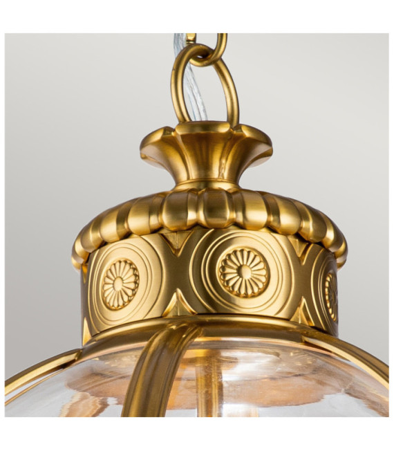 Feiss Pendelleuchte Transparentes Glas, Stahl Brüniertes Messing