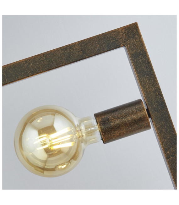 Längliche Stehlampe, Baustahl, rustikal, braun