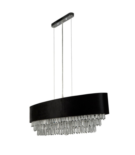 Suspension Glamour Cristal,acier doux,acrylique,tissu Chrome