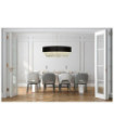 Glamor Crystal pendant light, mild steel, acrylic, Chrome fabric