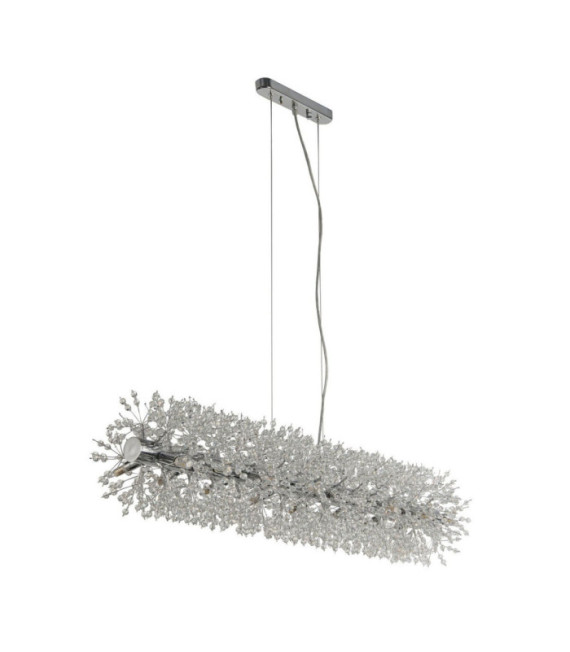 Sunburst pendant light Mild steel, Clear glass, chrome