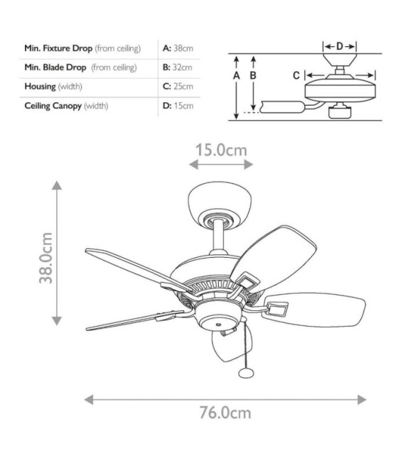 Canfield Fan Brushed Nickel Steel