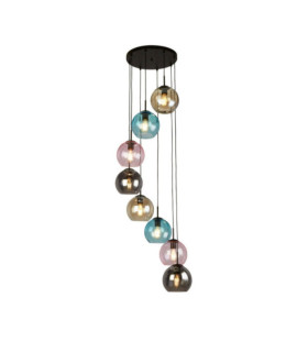 Mardi Pendant Light Mild steel, Black glass