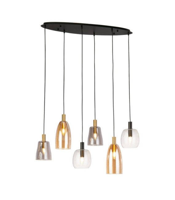 Divine Pendant Light Mild steel, Black glass