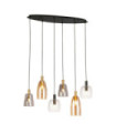 Suspension Divine Acier doux,verre Noir