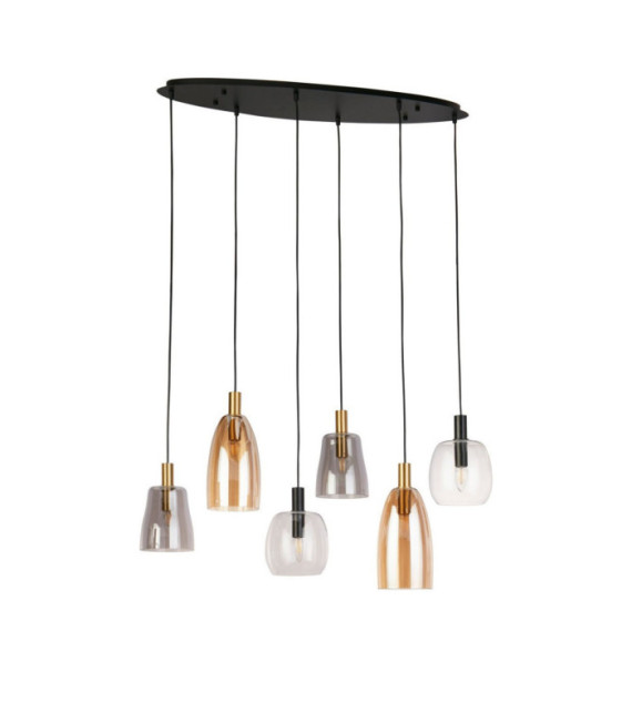 Suspension Divine Acier doux,verre Noir