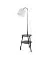 Lampadaire Ridge Acier doux,bois Noir, Blanc