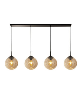 Lámpara colgante Punch Acero dulce, Vidrio negro