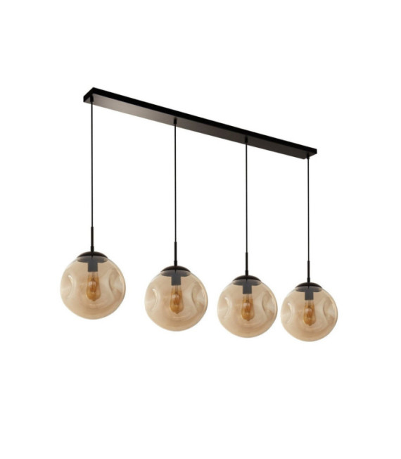 Punch Pendelleuchte Weichstahl, schwarzes Glas