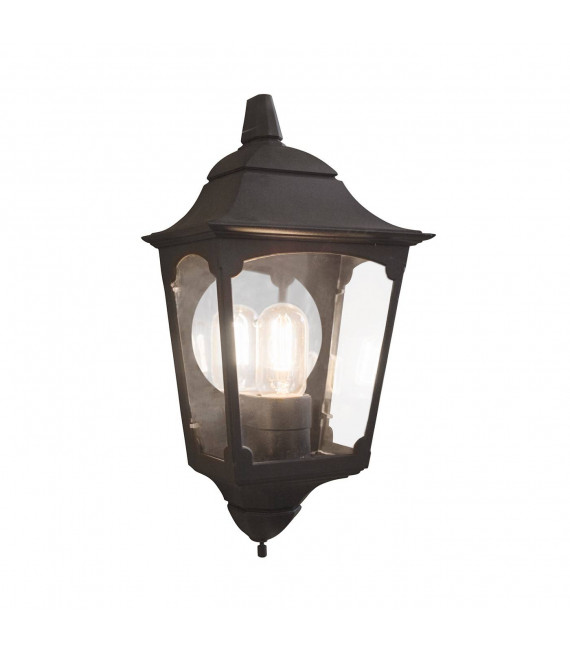 Lampada da parete Chapel, in alluminio nero e vetro