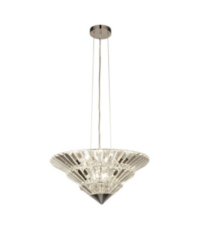 Savannah pendant light Mild steel, clear glass, chrome