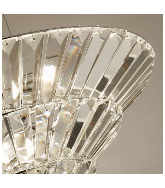 Suspension Savannah Acier doux,verre Clair, chromé