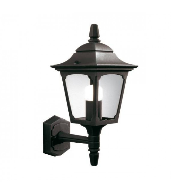 Kapellenwandlampe, schwarzes Aluminium und Glas