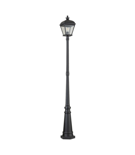 Lampadaire extérieur Bayview Fonte d'aluminium,verre biseauté transparent Noir