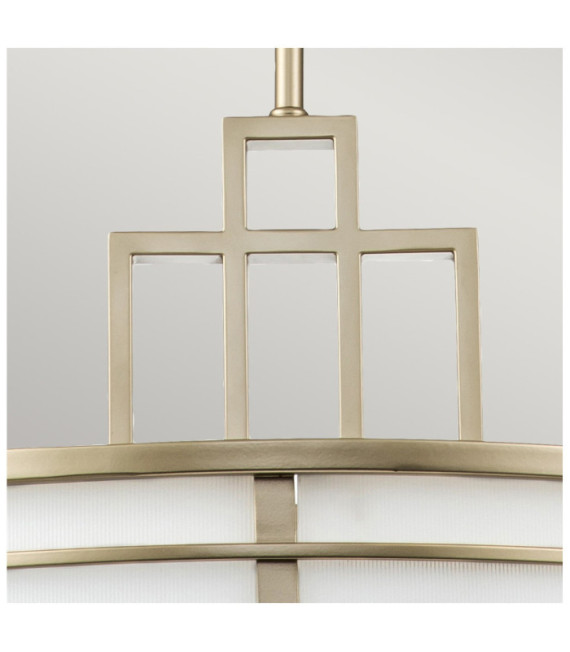 Lampada a sospensione Fusion in vetro opale, acciaio, ottone naturale verniciato
