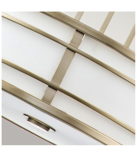 Pendelleuchte Fusion Opalglas, Stahl, lackiertes Naturmessing