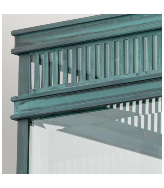 Lámpara de techo para exterior Holborn Vidrio transparente, latón macizo Verdigris