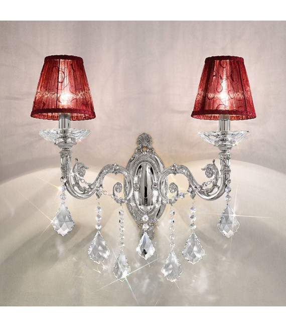 Applique murale classique CONTARINI CRYSTAL chrome 2 ampoules