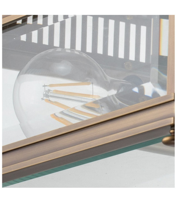 Plafonnier extérieur Holborn Verre transparent,laiton massif Bronze foncé