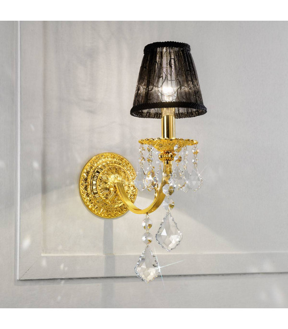 Applique classica PISANI CRYSTAL 24 carati Oro 1 lampadina