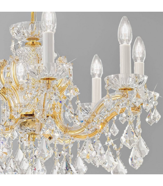Candelabro clásico MARIA LOUISE Oro de 24 quilates 8 bombillas