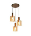 Sweden pendant light Mild steel, Brown glass