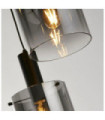 Sweden pendant light Mild steel, Black glass