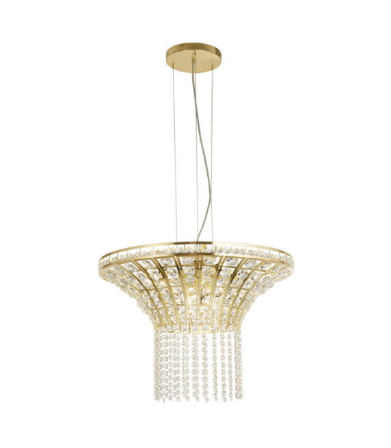 Gemma pendant light Mild steel, crystal Brass