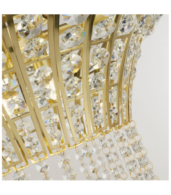 Gemma pendant light Mild steel, crystal Brass