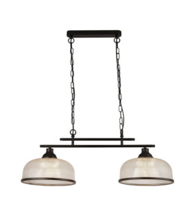 Lampada a sospensione Highworth Acciaio dolce, vetro trasparente, nero
