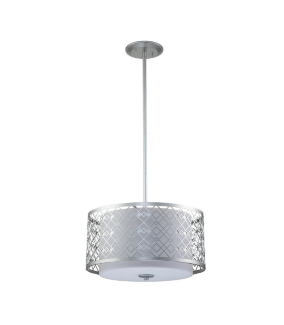 Suspension Ziggy Verre,Acier Argent Laqué